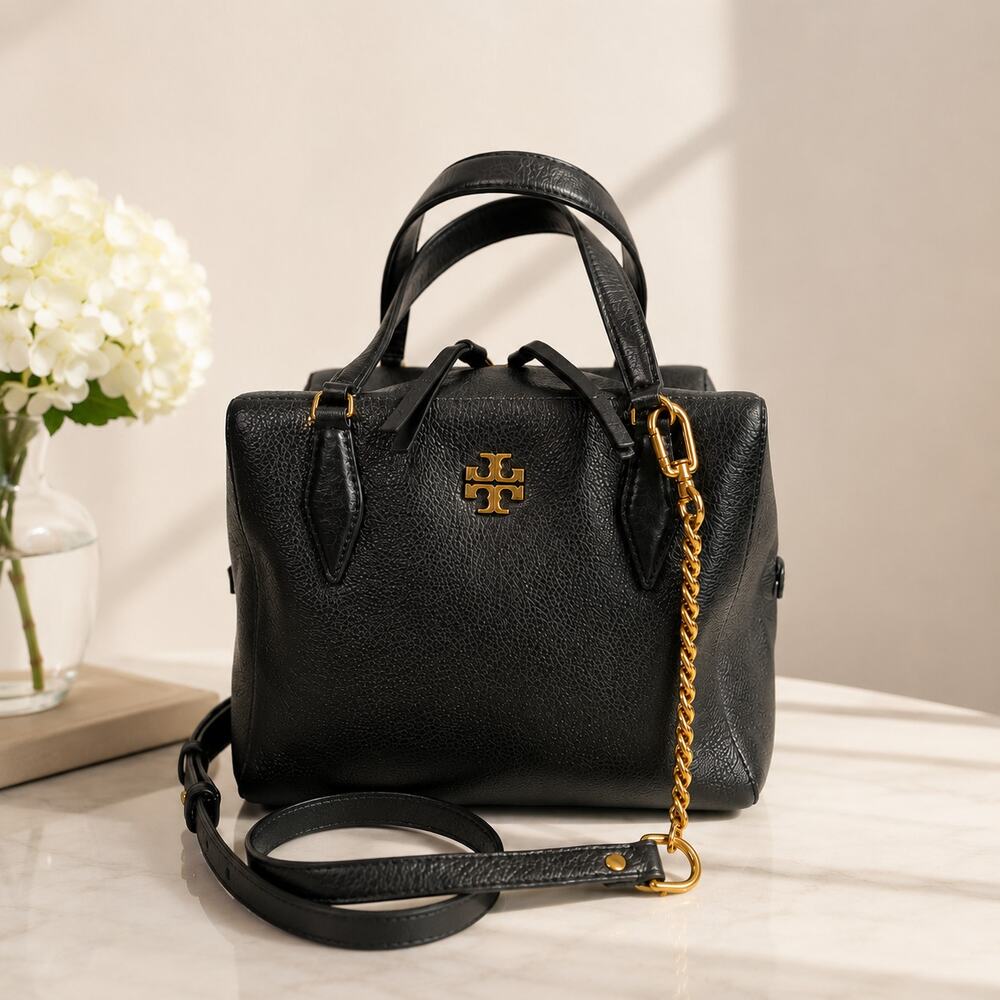 Tory Burch Kira Pebbled Leather Satchel  Purse Convertible Bag